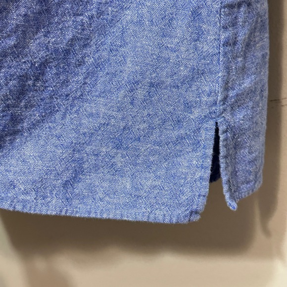 Talbots Petite Embroidered Linen Blend Top‎ Womens LP Floral Boho Resort Beach - Picture 3 of 9